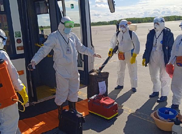 В аэропорту Перми прошли учения по ликвидации очага инфекционного заболевания