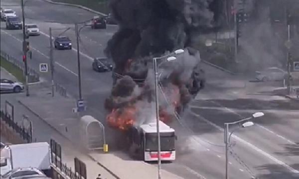 В Перми сгорел рейсовый автобус