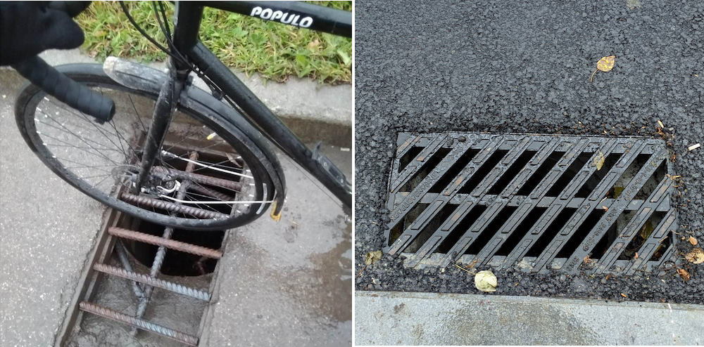 В Перми впервые установили дождеприемные решетки, безопасные для велосипедистов