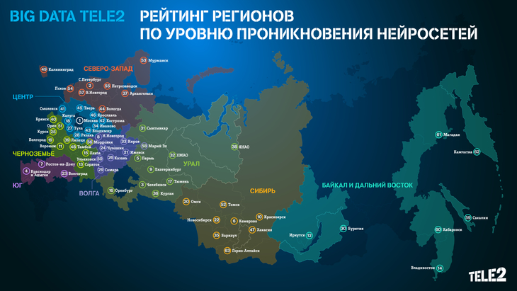Пермский край вошел в топ-5 по продолжительности использования нейросетей – big data Tele2 