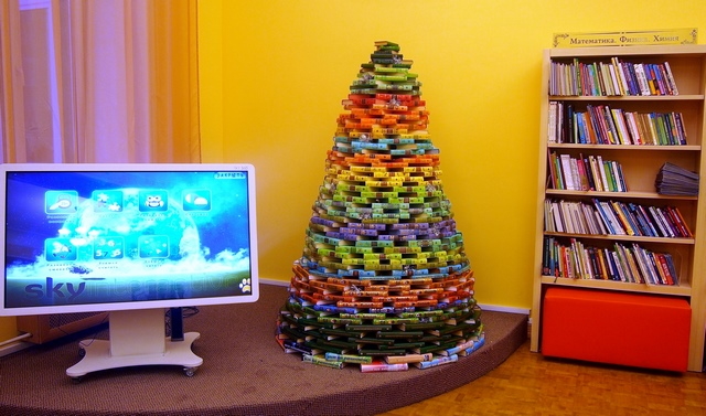 В Перми установили новогоднюю елку из 465 книг