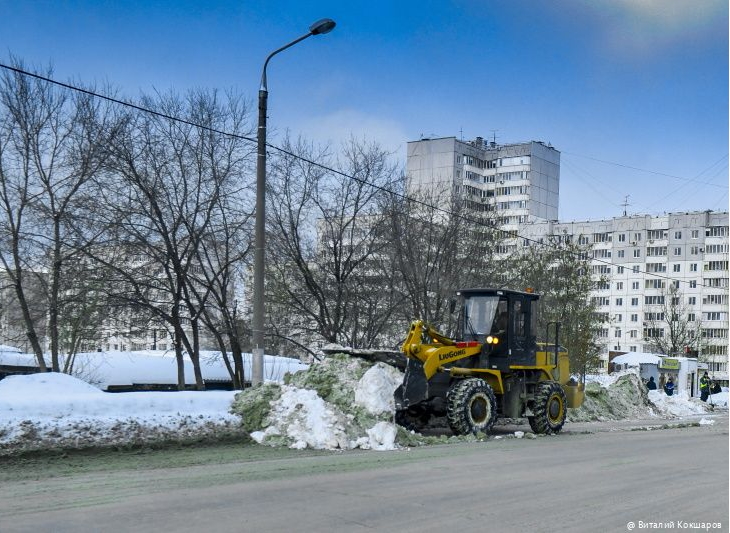 Несмотря на снегопад общественный транспорт работает по графику