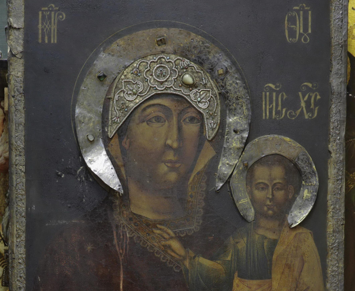 Икона. Смоленская Богоматерь._1-я половина XVII века