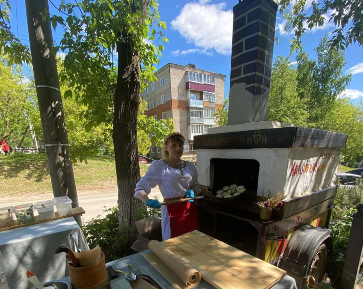 Печь работает в хорошую погоду.