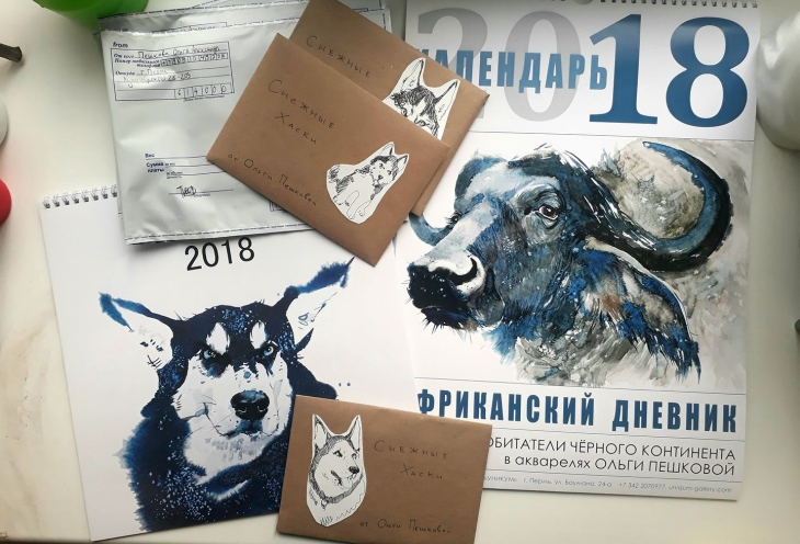 Ольга Пешкова нарисовала ещё один календарь — с собаками, символом наступающего года