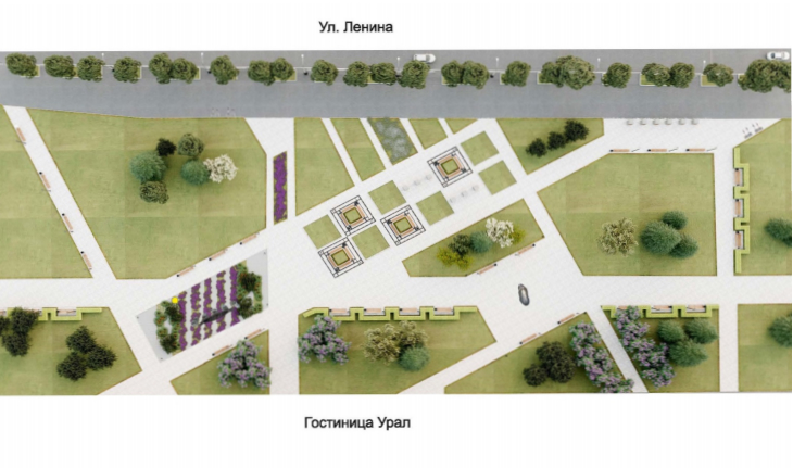 Городские власти планируют провести реконструкцию сквера у гостиницы «Урал».