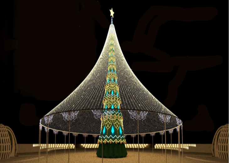 У главной новогодней ёлки Перми появится световой купол