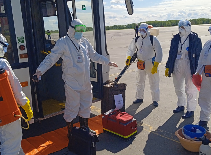 В аэропорту Перми прошли учения по ликвидации очага инфекционного заболевания