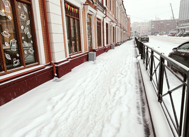 Теплый тротуар в центре Перми не работает