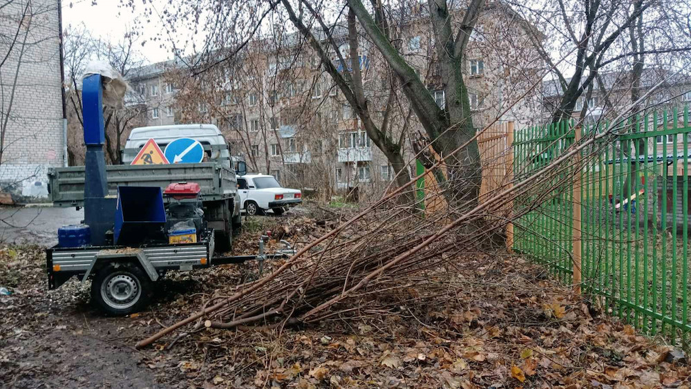 В Перми отходы после обрезки деревьев начали превращать в щепу