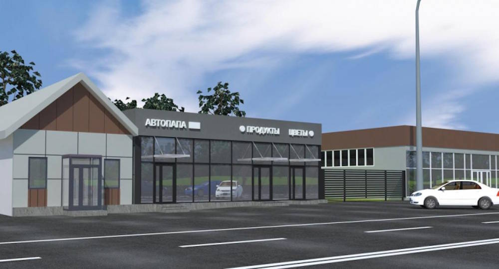 Торговые павильоны на шоссе Космонавтов изменят цвет фасадов